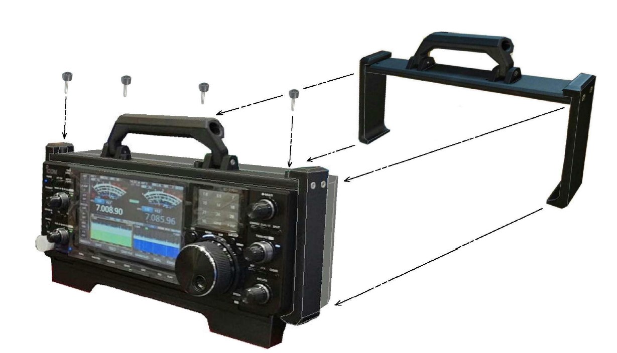 IC-7760(RC-7760)用 "アイコミック7760" キャリングハンドル ブラック