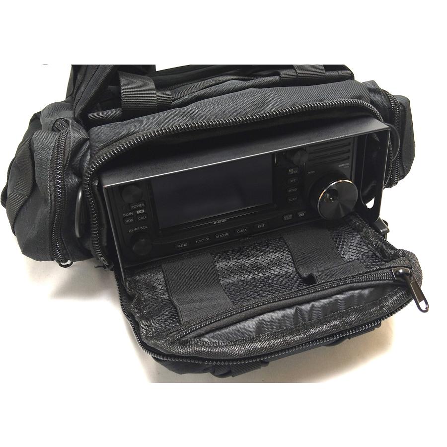 移動運用 IC-705等に ショルダーバッグ(705-FB-B) マルチバッグ 黒色 マッコイオリジナル ウエストバッグ