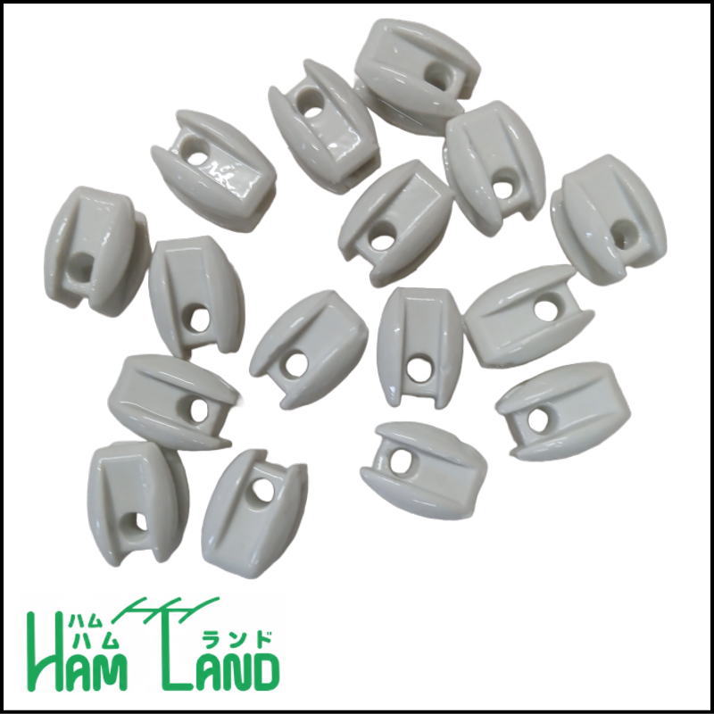 アマチュア無線 アンテナ設営用 卵型碍子(たまごがいし) 陶器製【バラ売り】