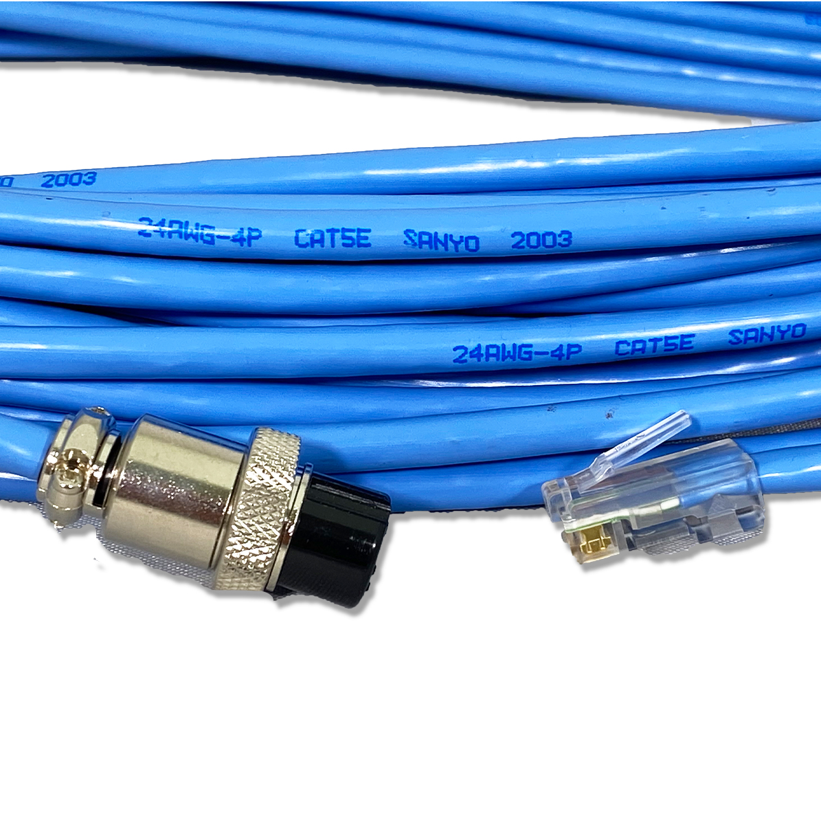 CAT5青 モジュラーＰ-６PコネクタＰ 約15m