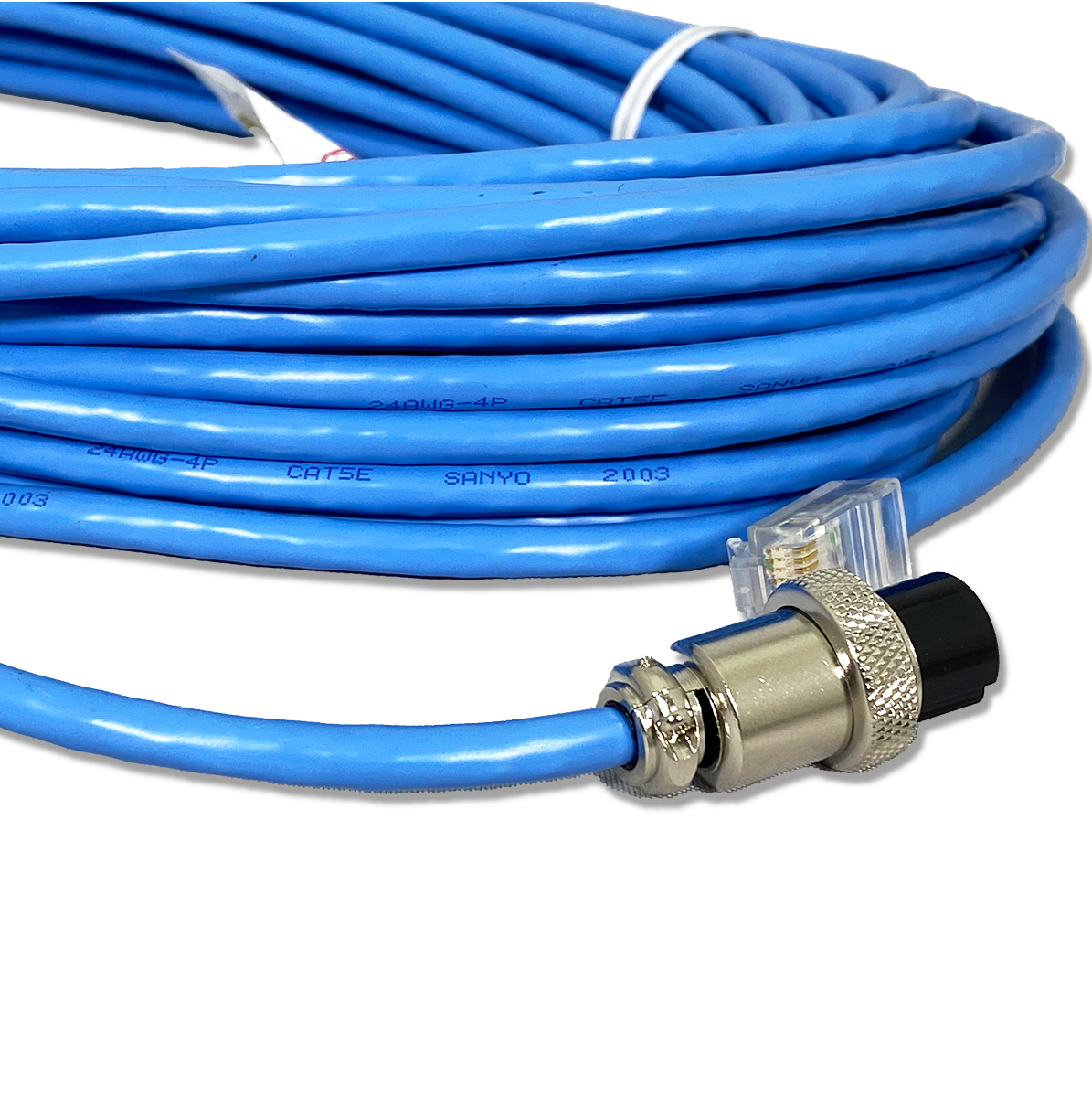 CAT5青 モジュラーＰ-６PコネクタＰ 約15m
