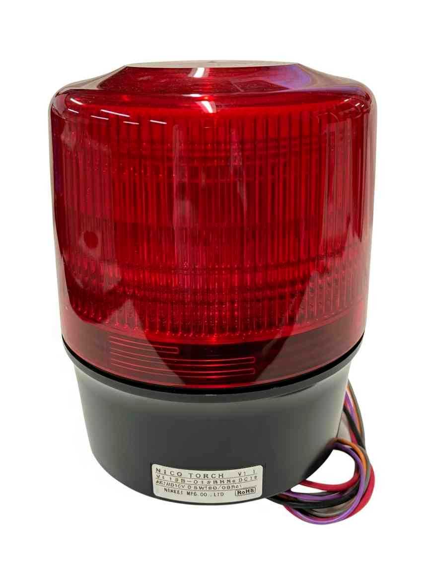 日恵製作所 ニコトーチ φ120 LED回転灯 DC12V ブザー付 赤【VL12R-012BR】【送料無料／外箱劣化】