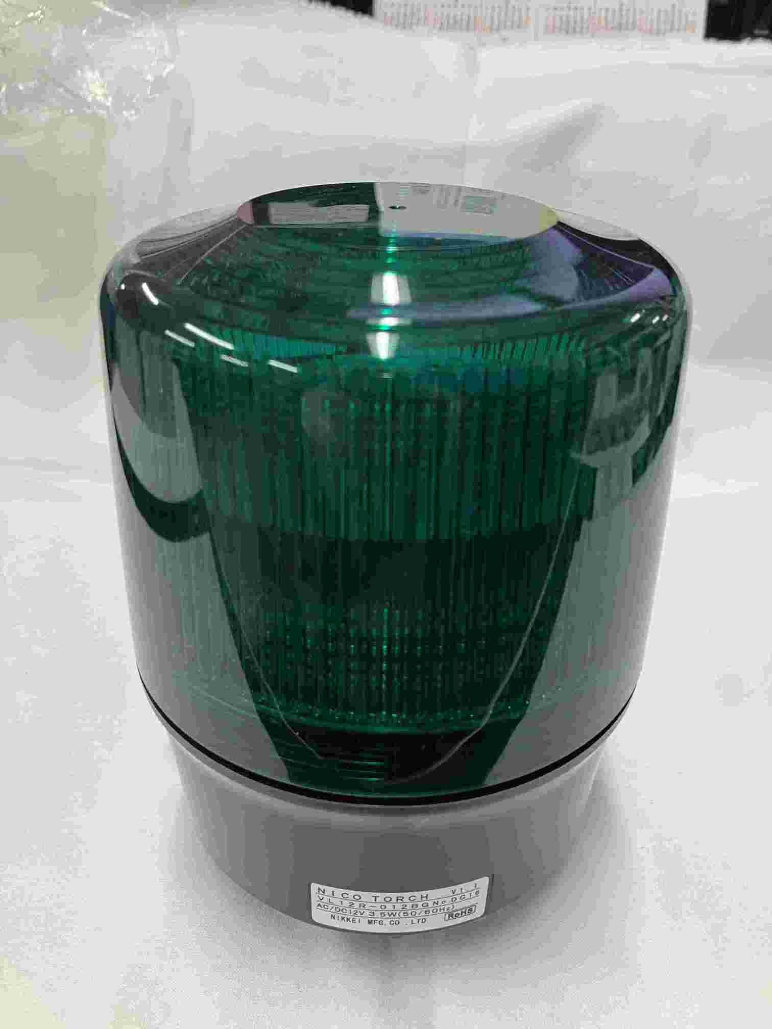 日恵製作所 ニコトーチ φ120 LED回転灯 DC12V ブザー付 緑【VL12R-012BG】【送料無料／外箱劣化】