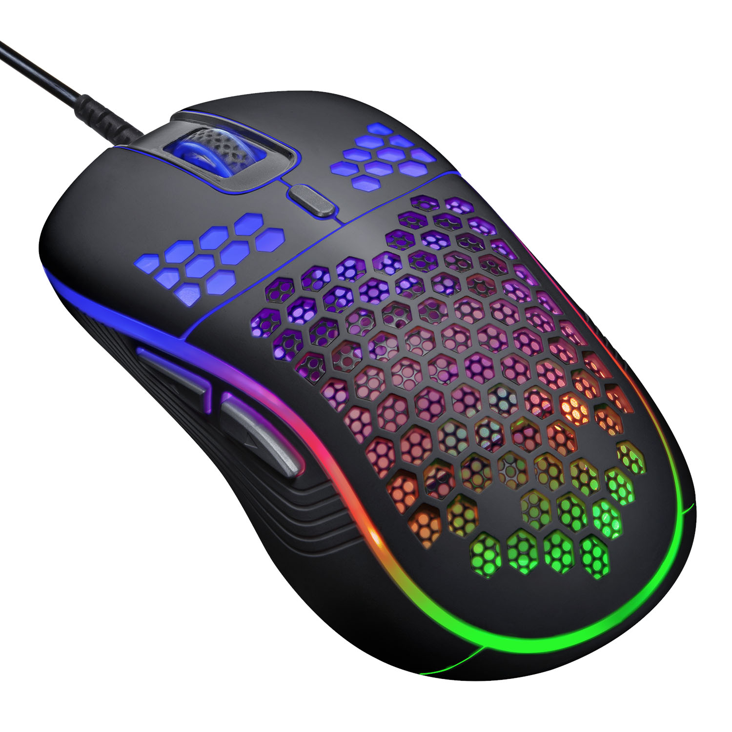 RACEN RGB ゲーミングマウス LT　ブラック CRC-GMRGB02BK【CENTURY】