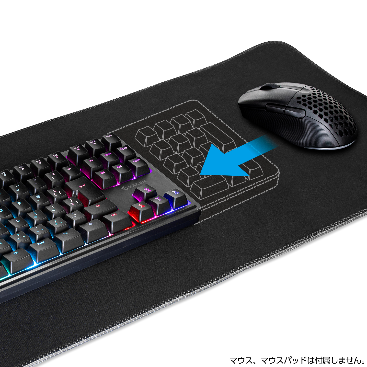 RACEN メンブレンゲーミングキーボードTKL CRC-GMBKRGB02【CENTURY】