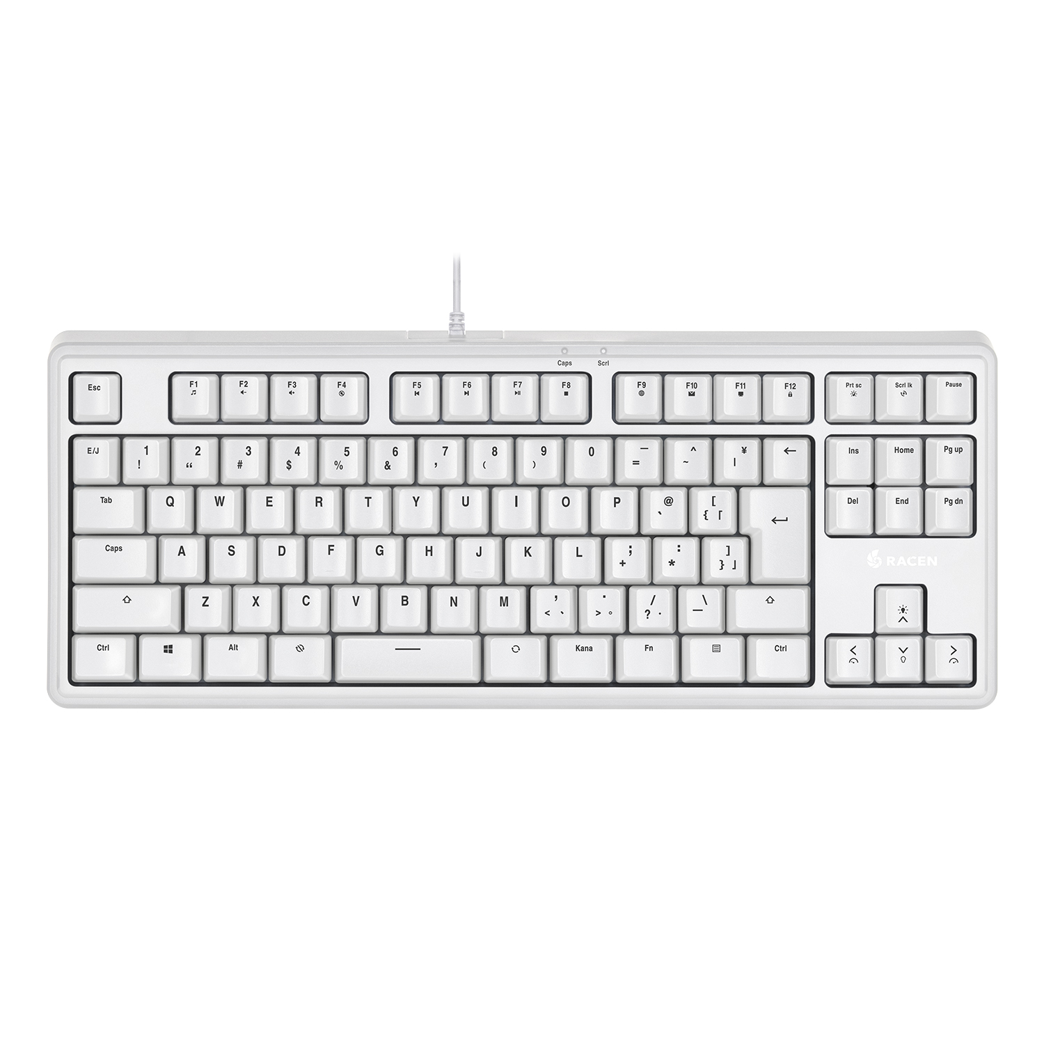 RACEN メンブレンゲーミングキーボードTKL ホワイト CRC-GMBKRGB02WT【CENTURY】