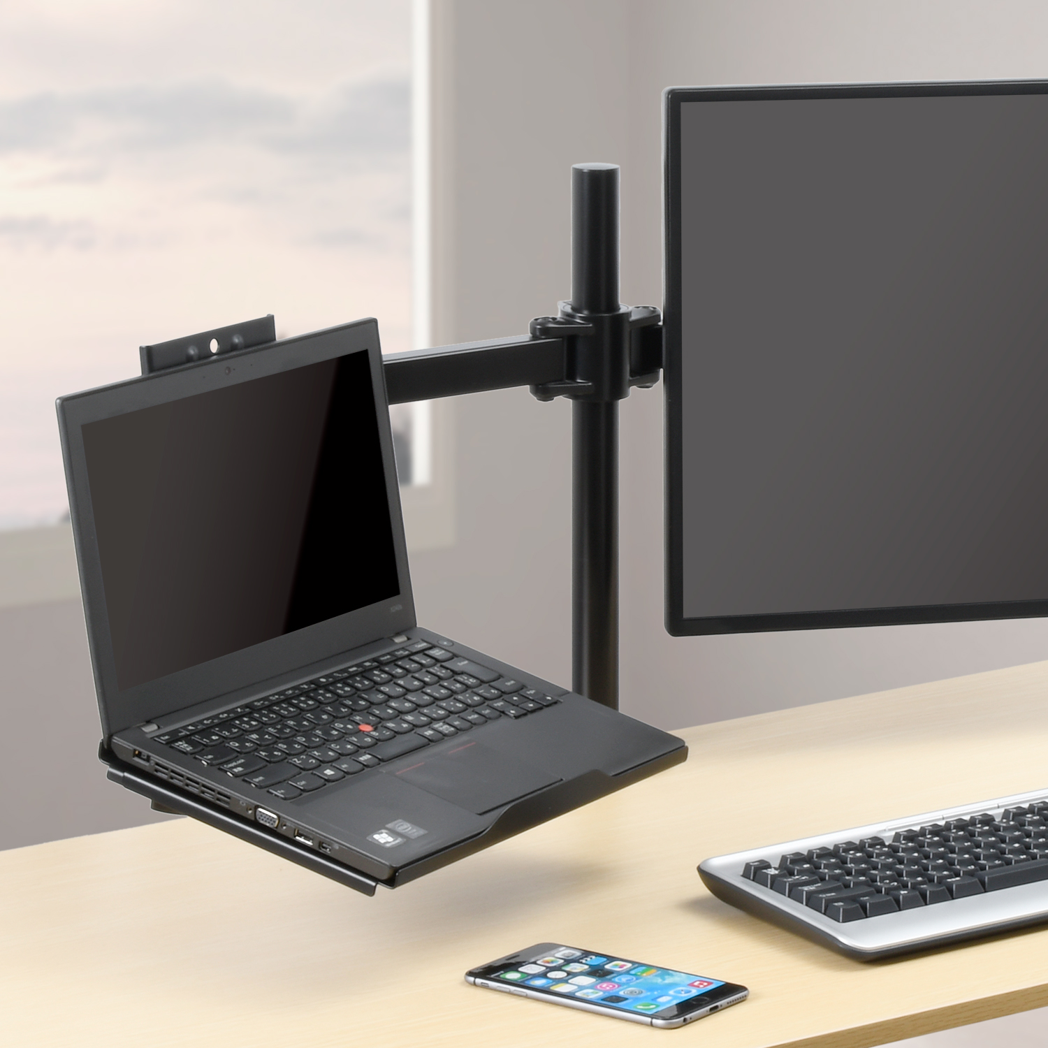 VESA75対応　格納型可変式ノートパソコントレイ CGMA-OP6【CENTURY】