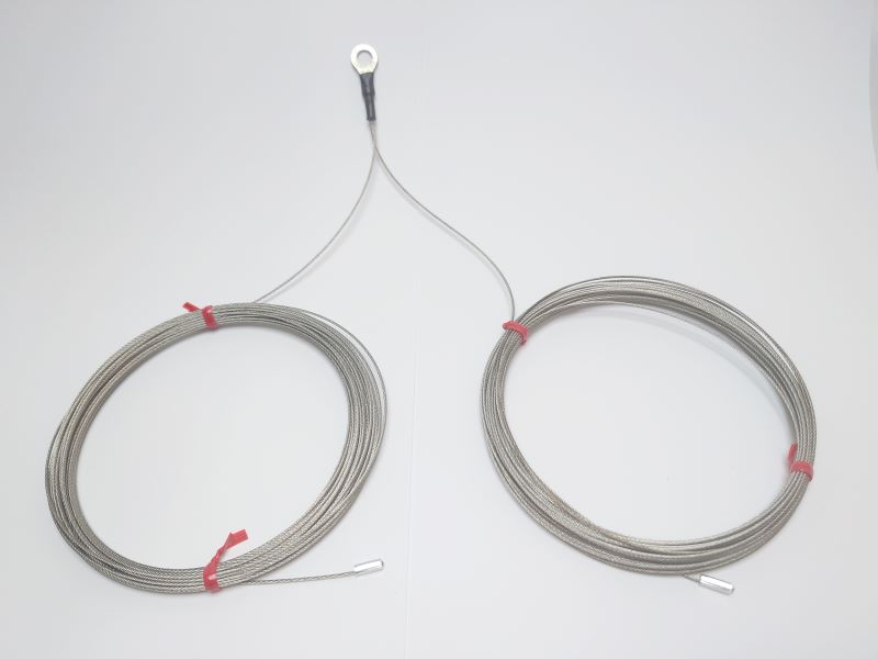 アース用カウンターポイズセット ステンレスワイヤー 10m×2本 M6丸端子付き  マッコイオリジナル