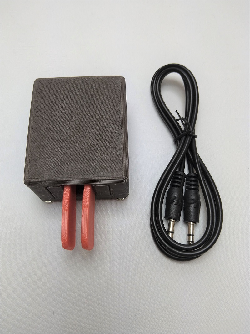 軽量ミニパドル CW移動運用 強力固定マグネット付（ミニプラグコード付属）ダークブラウン ハムショップマッコイオリジナル