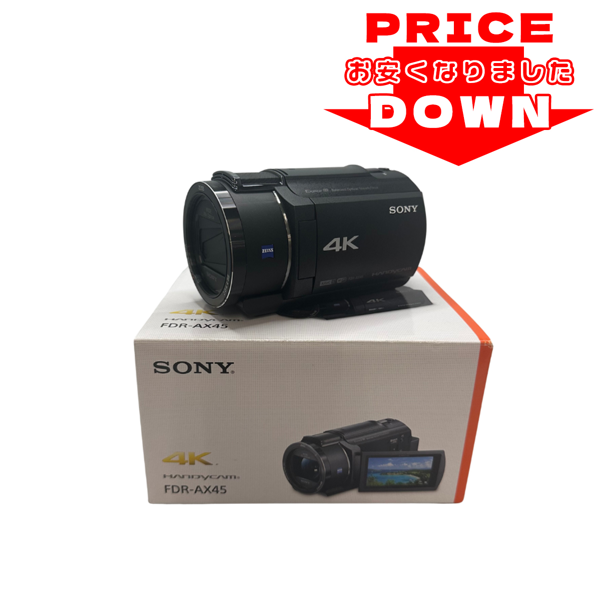 使用数回美品 SONY FDR-AX45(B) ブラック 4K ビデオカメラ - ビデオカメラ
