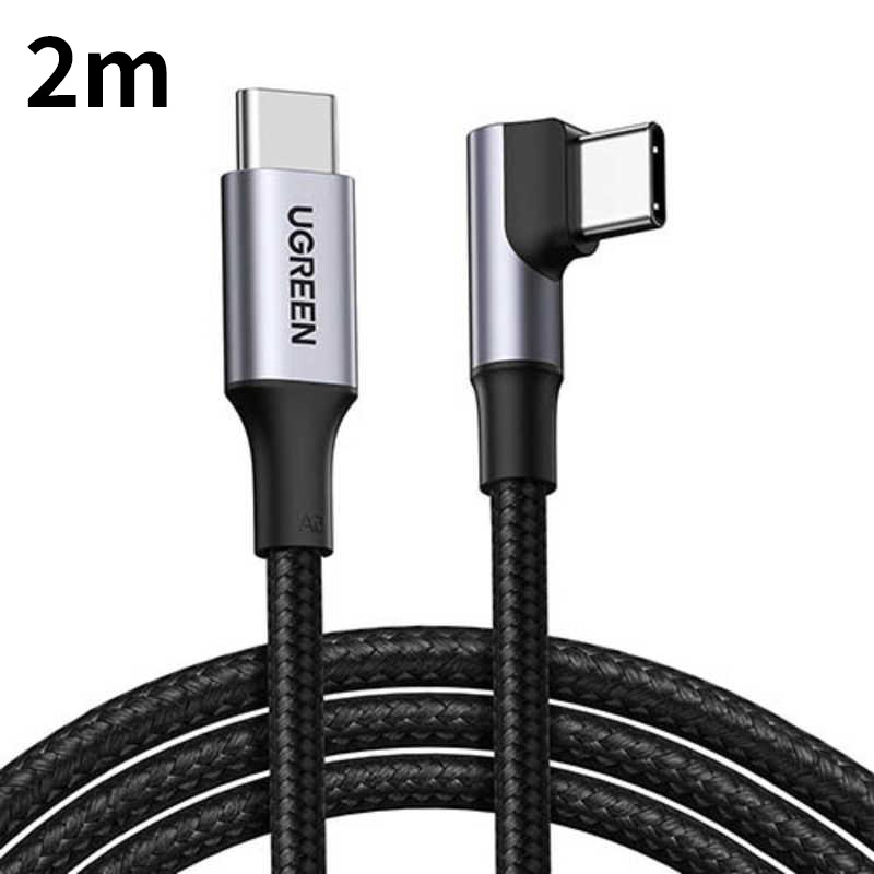 UGREEN 100Ｗ USB-C to USB-C L字ケーブル 2m