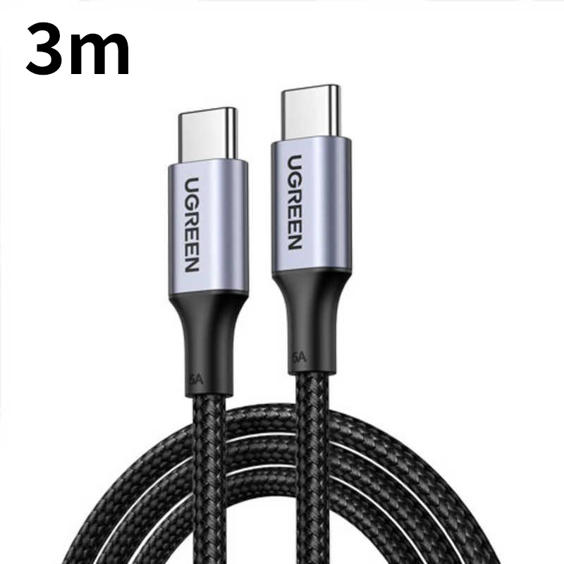 UGREEN 100Ｗ USB-C to USB-C 急速充電ケーブル 3m ブラック