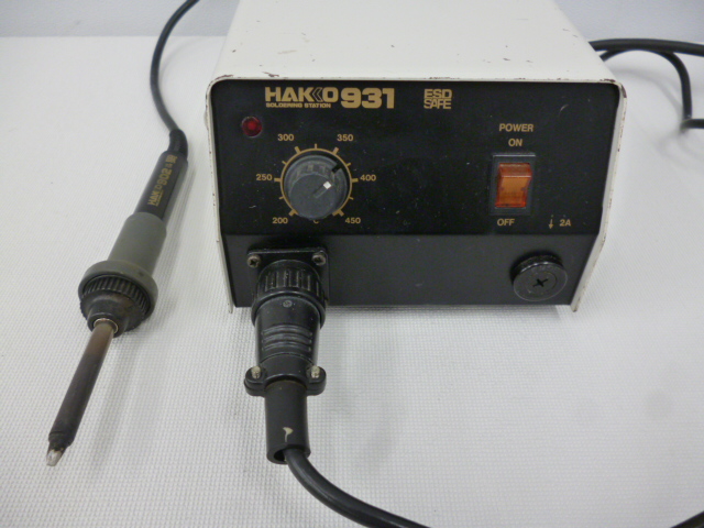 【中古品】白光 HAKKO 931 はんだこてステーションタイプ 　こて先　平型