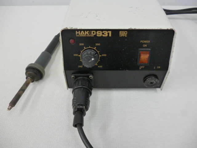 【中古品】白光 HAKKO 931 はんだこてステーションタイプ 　こて先　平型